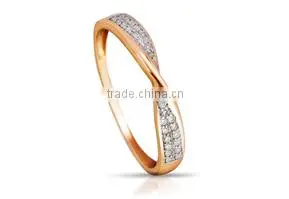 14K Rose Gold Ring With Diamonds
