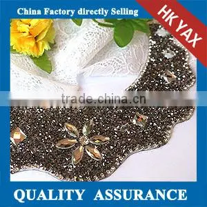 China Rhinestone Bridal Custom Patches, Rhinestone Beaded Custom Patches, Rhinestone Custom Patches for Wedding Dress 0515C photo-2