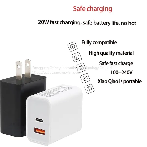 Mobile Phone Chargers, QC3.0 + PD Type C Accessories EU/US Travel Adapter OEM Service photo-4