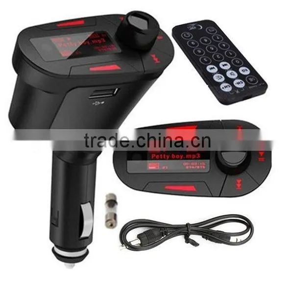 Wireless Car Kit MP3 Player FM Transmitter Modulator USB MMC LCD Remote Green ,car Kit Bluetooth Mp3 Player With fm Transmitter photo-2