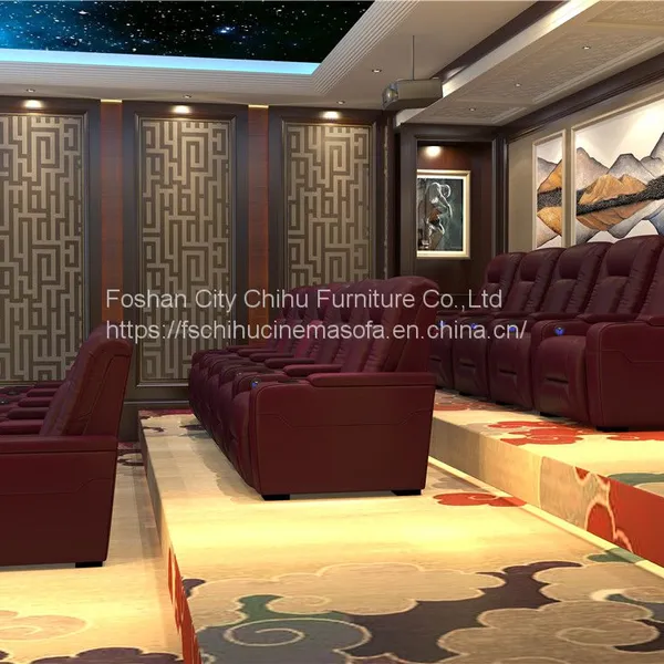 Luxury Design Amazon Hot Sale Cinema Sofa Home Theater Seating Electric Recliner Motorized Reclining Chair Theater Furniture photo-4