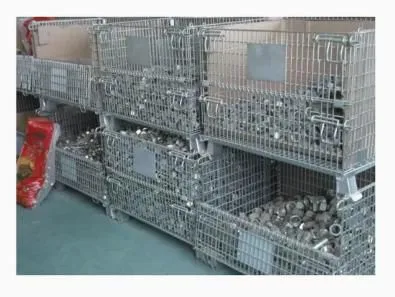 Warehouse Storage Cage Stacking Folding Red Steel Wire Mesh Stillage Container Stillage photo-3