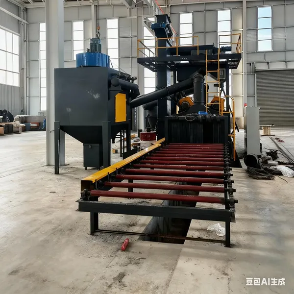 Roller through shot blasting machine H-beam steel plate steel structure shot blasting machine