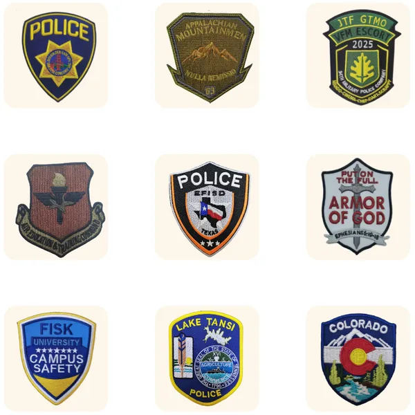 Custom Shield Patches Embroidered Badges for Uniform