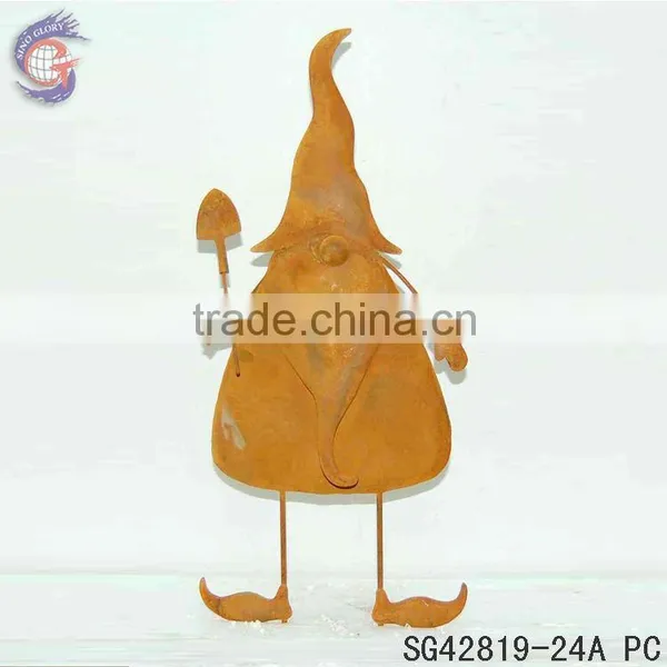 Rust Metal Garden Gnomes for Decor photo-6