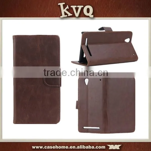 Phone Flip Wallet Leather Cover for Sony Xperia T2 photo-2