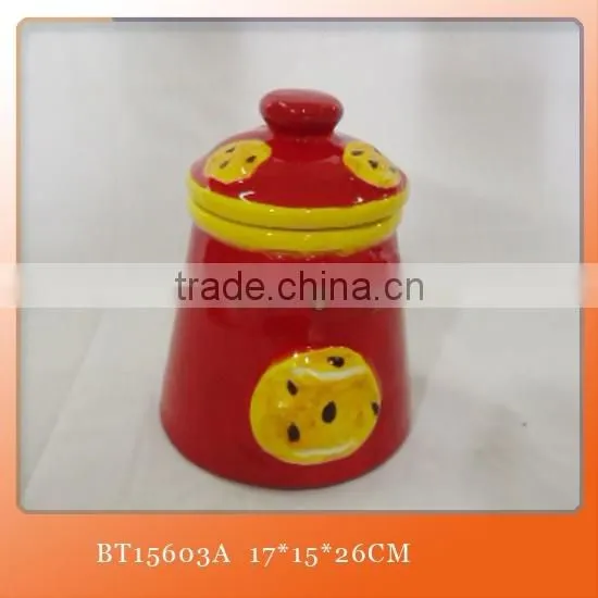 Christmas Ceramic Cookie Storage Jar With Hat photo-2