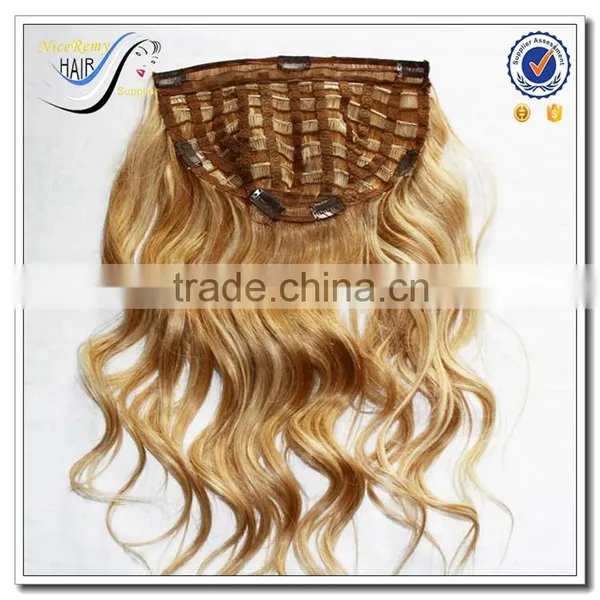 Wholesale Half Wig Clip in Hair Extensions 100% Human Hair Clip in Hair Extension photo-2