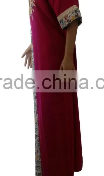 2016 Latest Fashion Beautiful Islamic Abaya, Short Sleeve Women Dubai Abaya photo-4