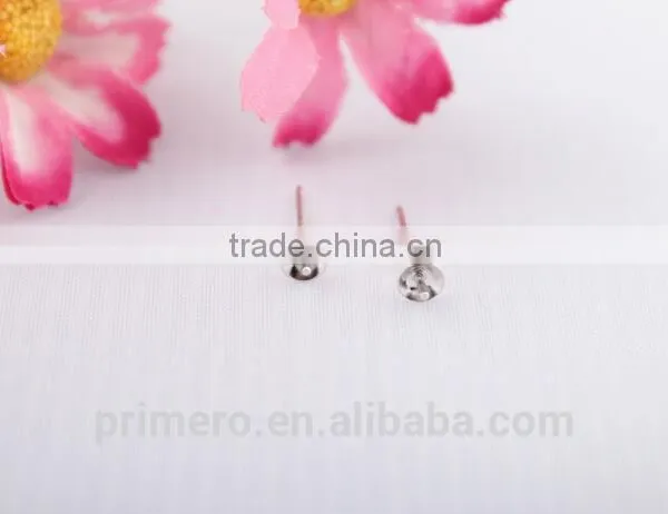 925 Sterling Silver Flat Glue On Earring Posts Earring Finndings photo-4