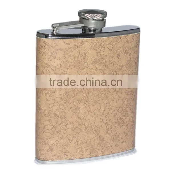 Promotional Portable PU Customized Logo Embossed Hip Flask 6oz photo-4