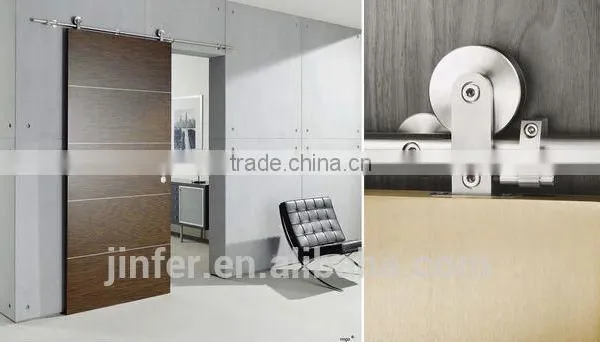 Stainless Steel Modern Wood Sliding Barn Door Classic Bar Track SD0213500 photo-3