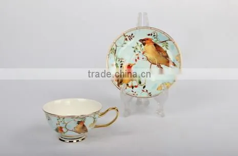 200ML Personalized Fine Bone China Porcelain Tea Coffee Cup and Saucer Sets photo-2
