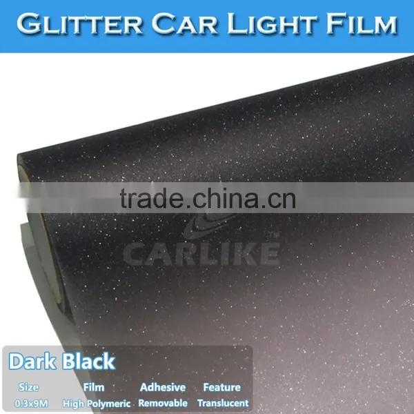 Paypal Payment Dark Black Glitter Foil For Auto Headlight Decoration photo-3