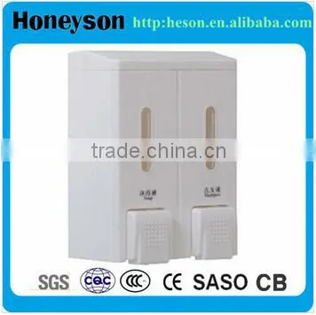 Hotel Plastic Wall Mounted Manual Double Soap Dispenser Quality Choice
