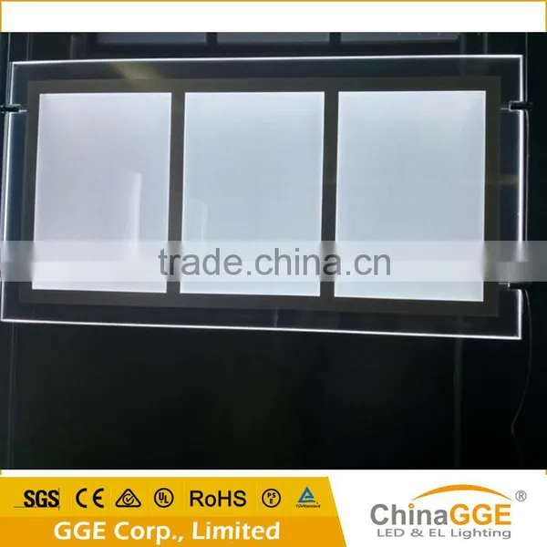 Hanging Battery Powered LED Pictures Frame Light Acrylic Magnetic Real Estate Agent Triple LED LIght Box photo-3