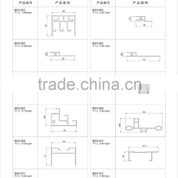BGY Bathroom Door Series Aluminum Profile for Bathroom photo-2