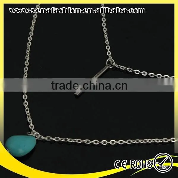 Double Fancy Latest Long Chain Layered Necklace photo-2