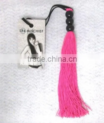 2015 Sex & Mischief Rubber Whip 10" Pink Roleplay Dominant Submissive Sexy Costume
