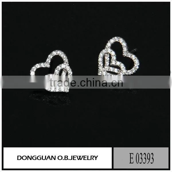 Fashion Silver Earring Stud Jewelry Wholesale Clear Crystal Stone Handmade Jewelry photo-5
