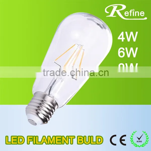 Led Filament Candle Bulb 4w 6w 8w Led Filament Glass Body E27 ST58/ST64 photo-2