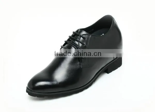 Black Genuine Leather Height Increasing Elevator Shoes for Men photo-5