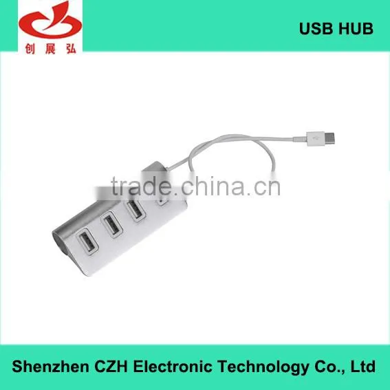 Aluminium Casing Usb-c Hub, 4- Port Type c Hub Change to Driver Download Usb 2.0 Hub From for Macbook With LED Indicators photo-5