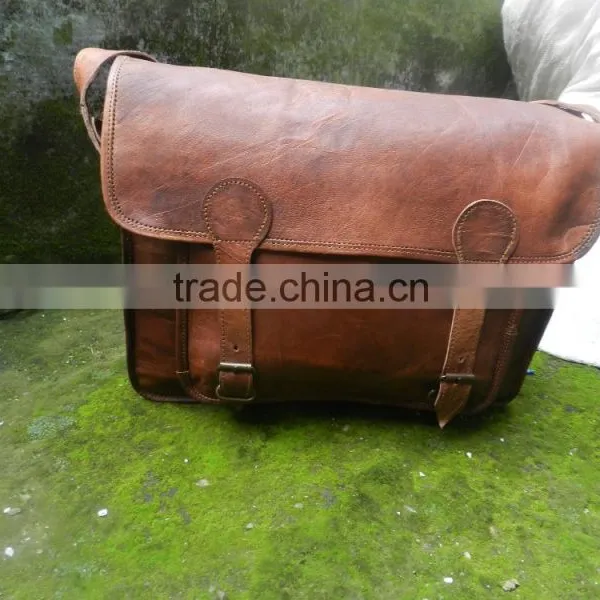 Brown Leather Sling Cross Body Messenger Bags in Genuine Leather photo-2