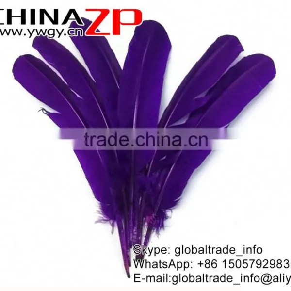 CHINAZP Crafts Factory Cheap Price Dyed Purple Solid Color Turkey Feather for Promotion photo-2