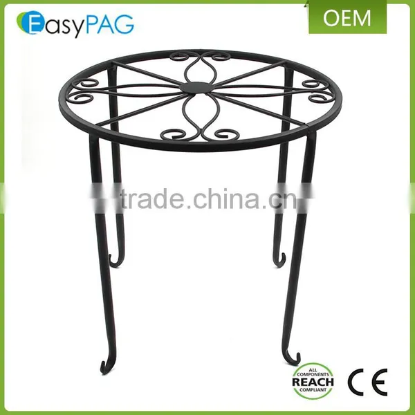 Best Selling Balcony Floor Standing Black Iron Metal Flower Pot Rack photo-5
