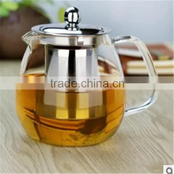Hot Sale!520ml/750ml Mouth Blown Heat-resistant Borosilicate Teapot With Stainless Steel Filter, in Stock. photo-2