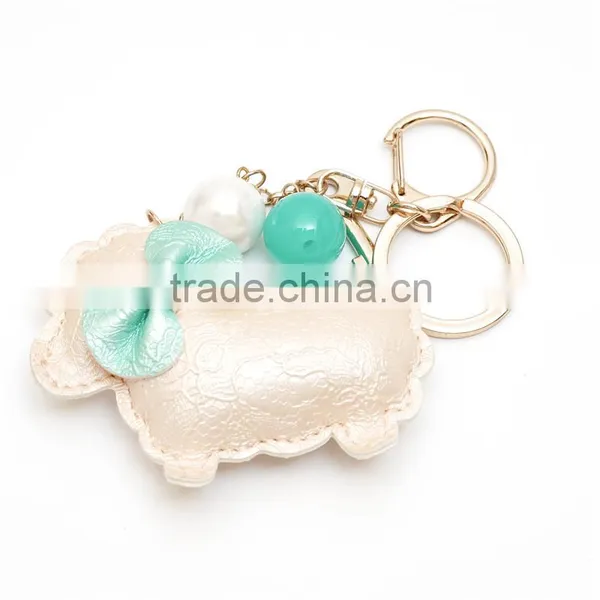 Luxury Exotic Royal Blue Python Leather Keychains Keyring in Stock photo-2