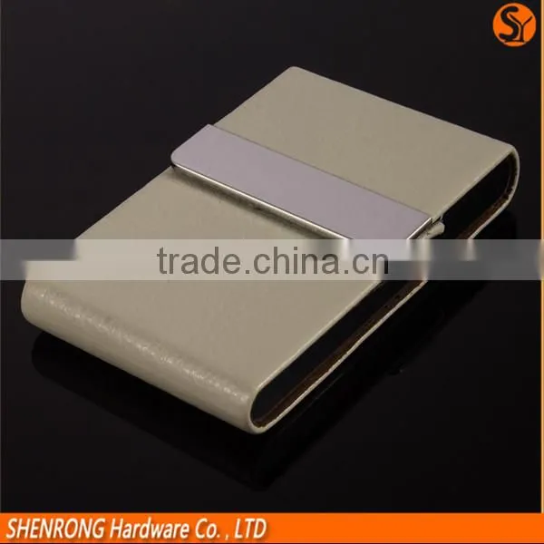 Office Unisex Magnetic Llid Leather Bussiness Name Card Box Holder Name Card Case Organizer Black and Brown photo-2