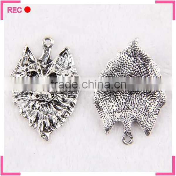 Dog Shaped Metal Pendant Designs for Women, Imitate Antique Silver Dog Pendant photo-3
