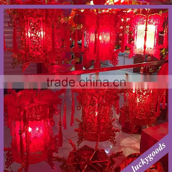 New Design Red Detachable Plastic Palace Lantern for Sale photo-2
