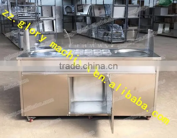 Fry Ice Cream Roll Machine/thailand Fry Ice Cream Machine With Flat Pan/fried Ice Cream Machine photo-3