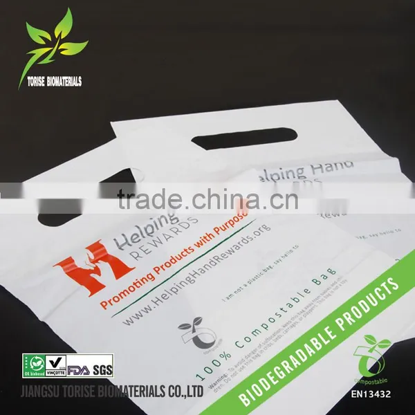 100%Degradable&Compostable EN13432 Certified Die-cut Shopping Bag photo-3