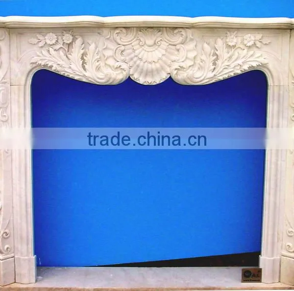 Cheap Modern White Marble Fireplace Mantel photo-6