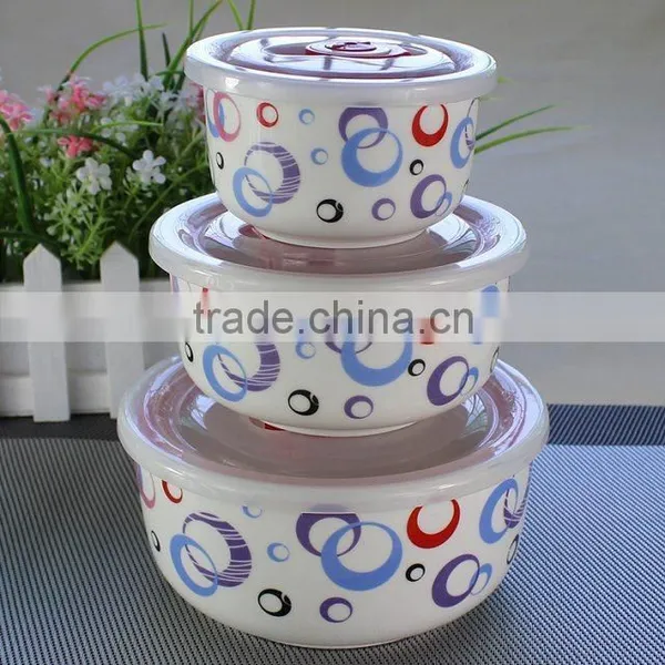 Ideal Promotional Gift Printing,4"5"6"Ceramic Mixing Bowl,3pcs Melamine Container Set photo-2