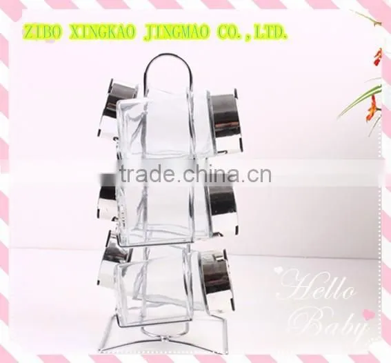 2pcs Glass Spice Set With Metal Rack photo-2