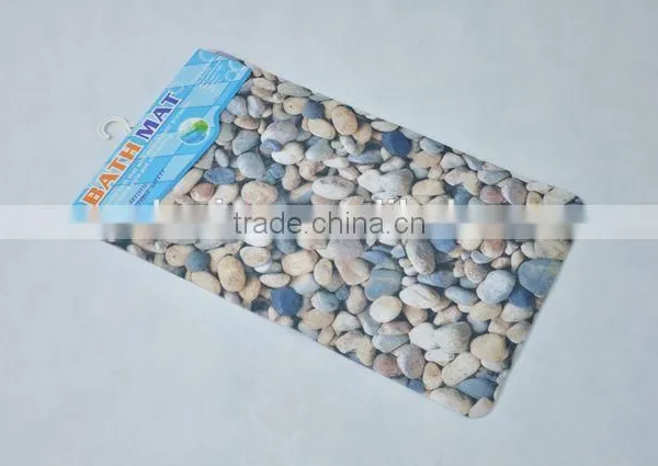Rectangular PVC Anti-slip Bath Mat Covered With Color Printing Cloth/bathroom Mat photo-4