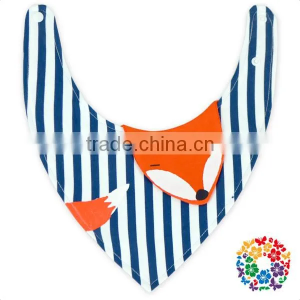 Blank Baby Bib With Bow Cute Triangle Baby Bibs Stripe Baby Bibs With Animal photo-2
