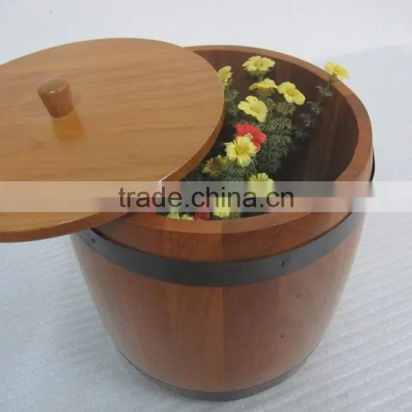 Handmade Small Decorative Wooden Coffee Barrel for Crafts photo-2
