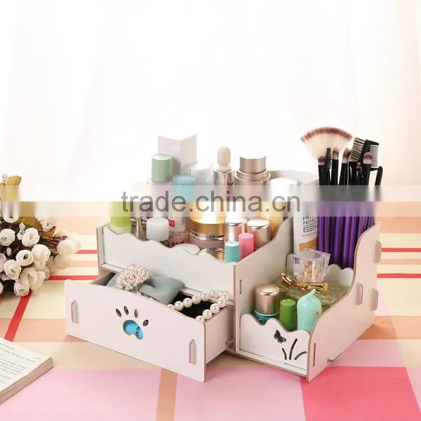 The Wooden Box DIY Korean Cosmetic Storage Box Desktop Drawer Storage photo-2