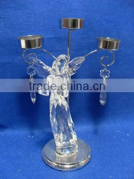 Clear Acrylic Angel With Iron Candle Holders Xmas Ornament Decorations photo-3