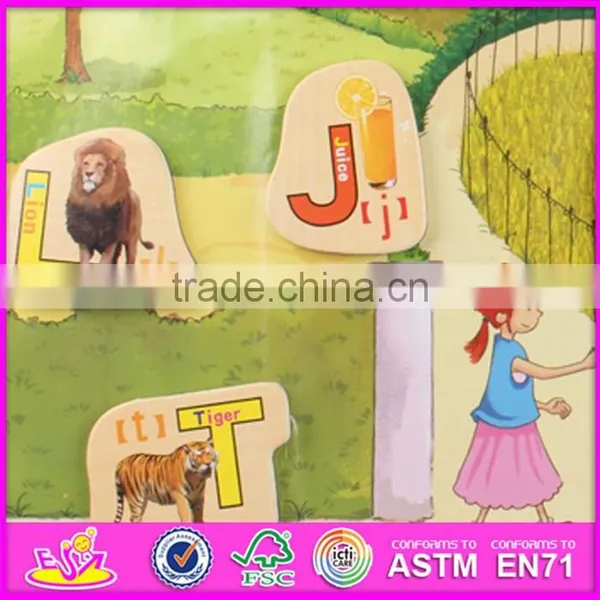 2016 New Design 28 Pieces Kids Educational Toy Wooden Magnetic Puzzles W14J001 photo-5