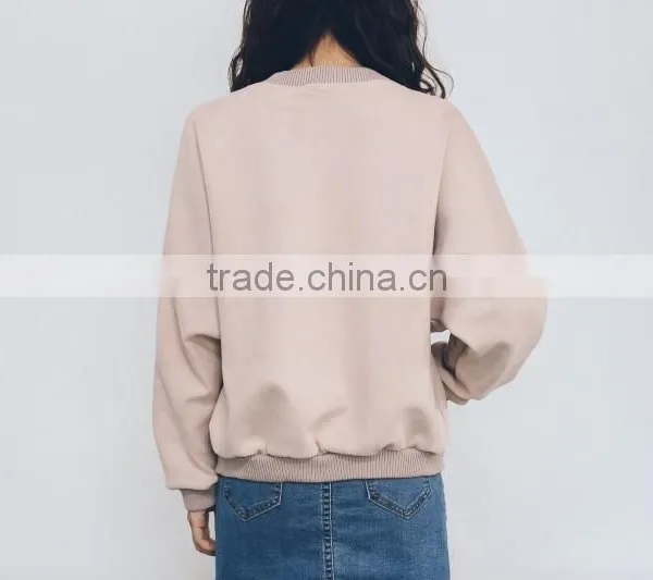 New Fashion Fall Winter Fashion Women Loose Students Take Faux Suede Baseball Uniform Coats Outerwear Gray Pink Maron Jackets photo-5
