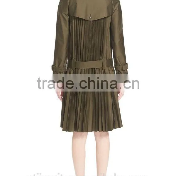 Women Pleated Overcoat/overwear,women Slim Skirted Dress, photo-3
