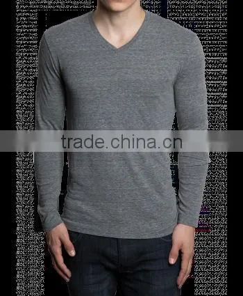 LONG SLEEVE V NECK TSHIRT WHITE LTS0013 photo-3