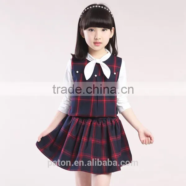 Girls Check Dress School Uniform Manufacturer Guangzhou China photo-4